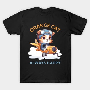 Orange cat always happy T-Shirt